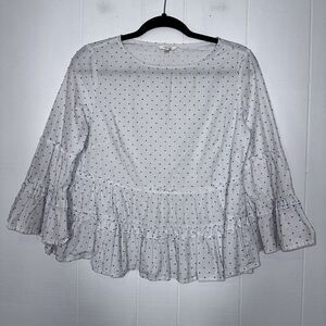 Tyler Boe Women’s Chesley Top Clip Dot Detail White Blue Size S